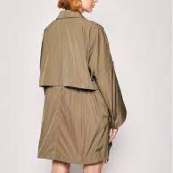 Geox Respira Parka Pisa Cape Jacket Deep Olive Green Size 12 - Picture 15 of 15